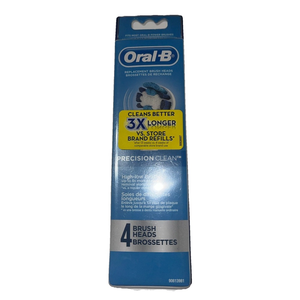 Oral-B Precision Clean Electric Toothbrush Replacement Brush Heads 4 Pack SEALED